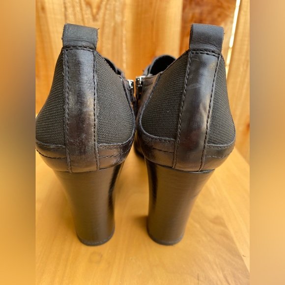 Franco Sarto Side Zipper Tinker, Genuine Leather, Stretch Black Booties, Size 8M - Picture 5 of 10